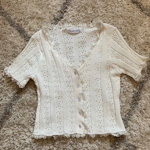 Rumours knit button up top